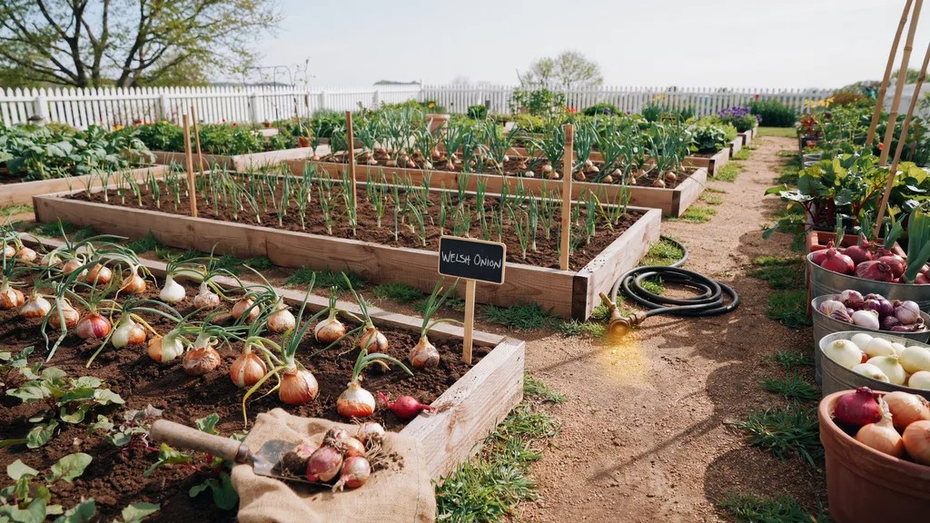 Various factors affecting onion spacing, including onion types and planting methods.