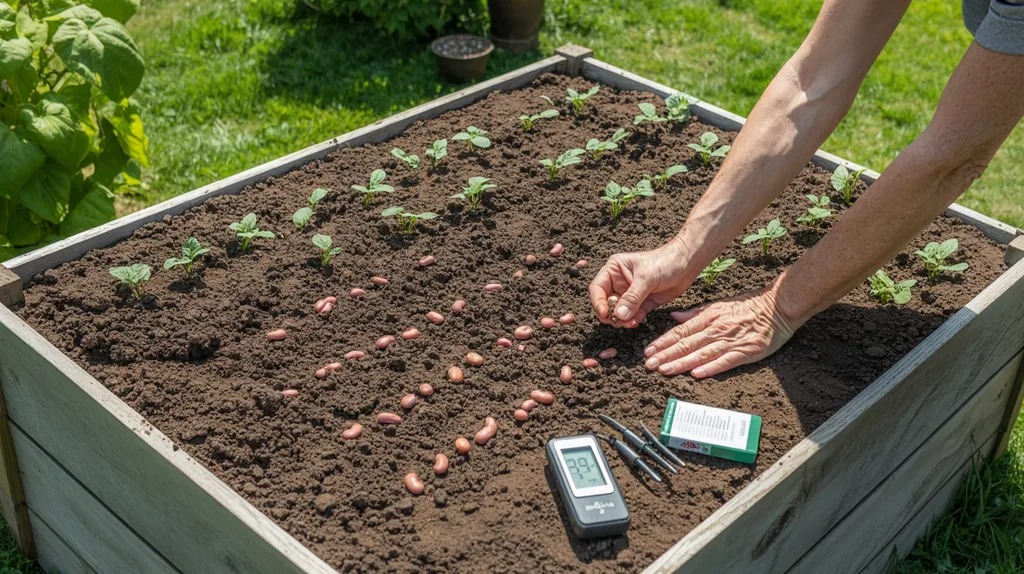 Planting bush beans in sunny well-drained soil