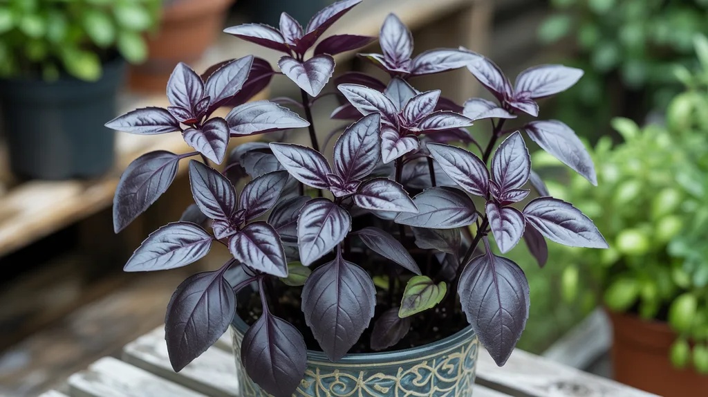 Dark opal basil is one of the Types of Basil